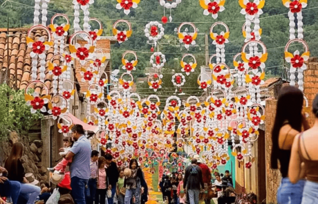 Tapetes de aserrín y flores en la fiesta de Cristo Rey en Patamban